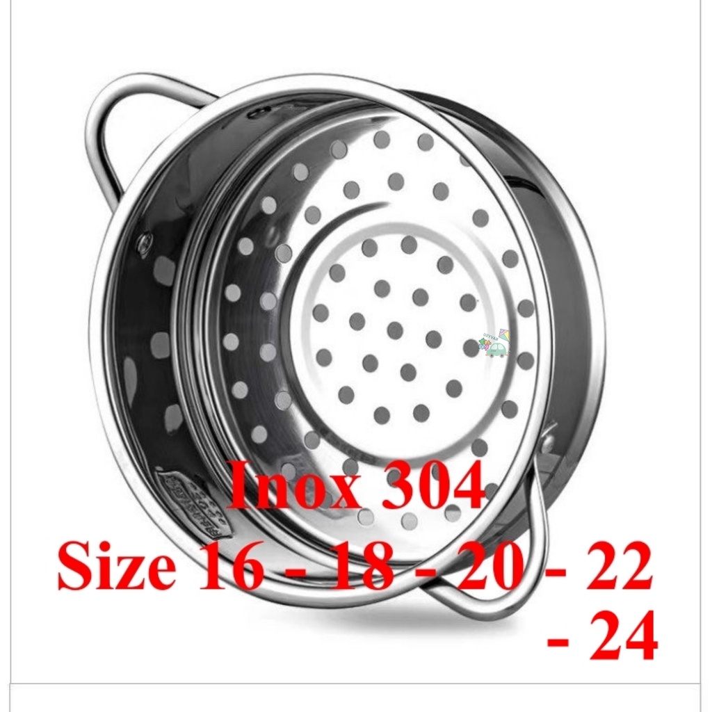 Xửng hấp inox 304 size 16, 18, 20, 22, 24 lỗ tròn dày và tiện lợi