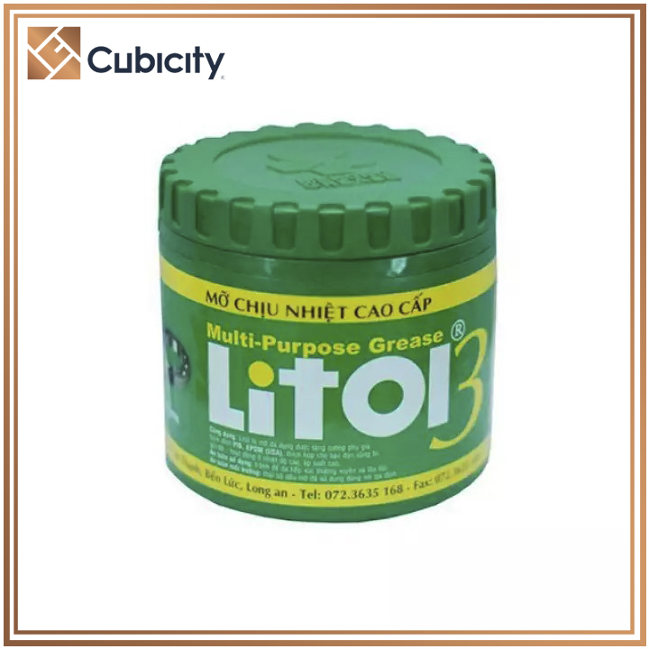 Mỡ bò chịu nhiệt LITHIUM LITOL 3 400gr dùng bôi trơn bạc đạn, máy móc, thiết bị cơ khí giúp chống gỉ sét, kháng nước, kéo dài tuổi thọ thiết bị