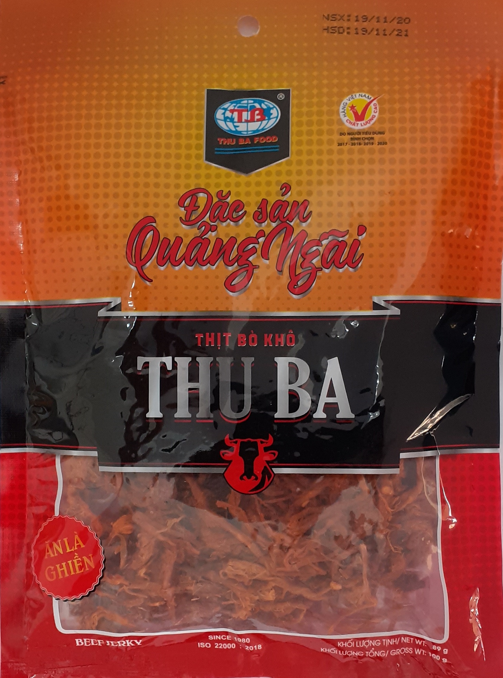 Bò khô sợi mềm thơm ngon ăn là ghiền, Combo 5 gói khô bò Thu Ba 100gram ăn vặt uống beer, đọc sách, xem phim, dry beef