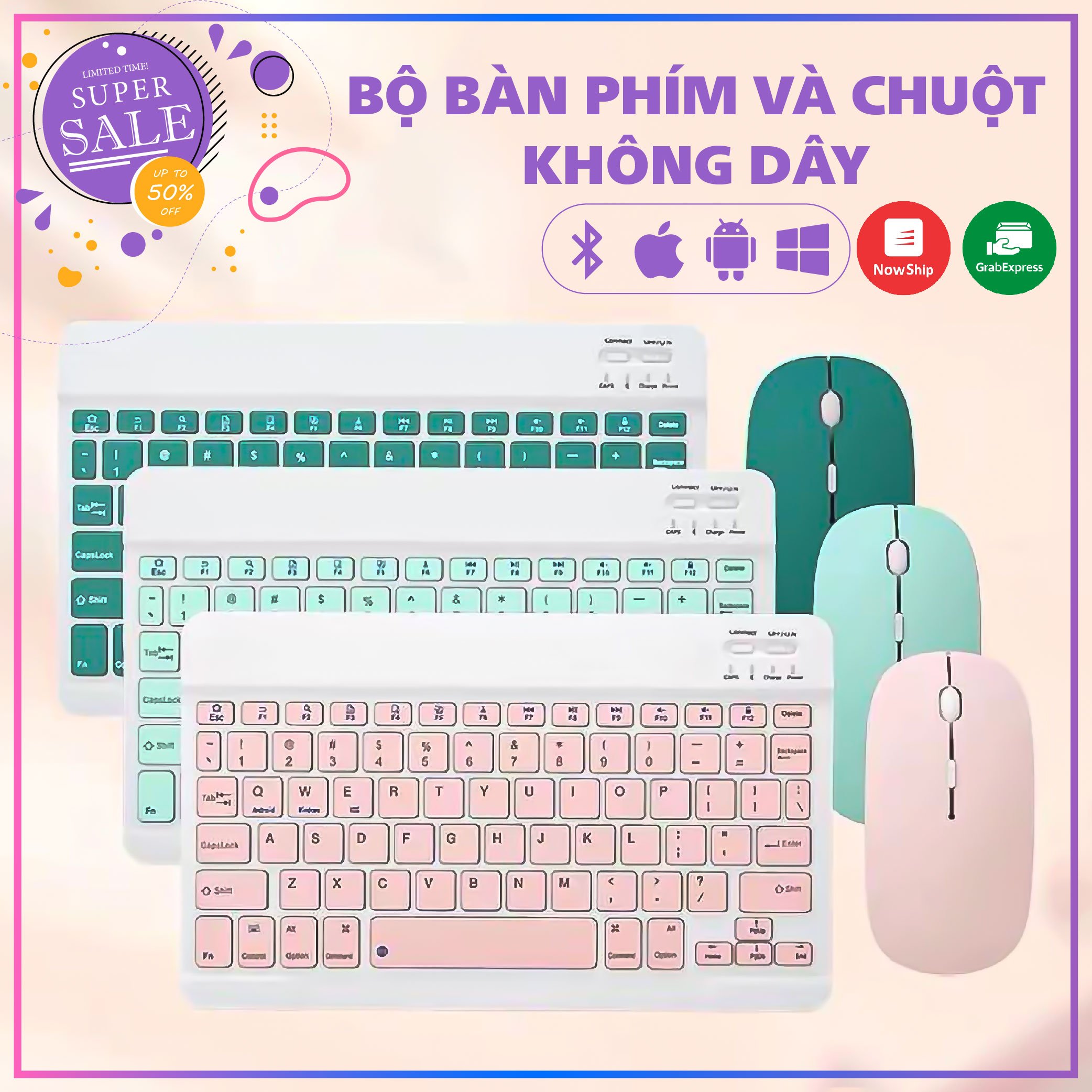 [BP001 Combo Bàn Phím + Chuột Bluetooth] Bộ Bàn Phím Và Chuột Bluetooth Không Dây Chất Lượng Cao Cho Máy Tính Bảng /Ipad/ Điện thoại -Bàn Phím Chuột Bluetooth Chuột Không Dây Cho Điện Thoại Ipad Smart Tivi Laptop 10inch Wireless