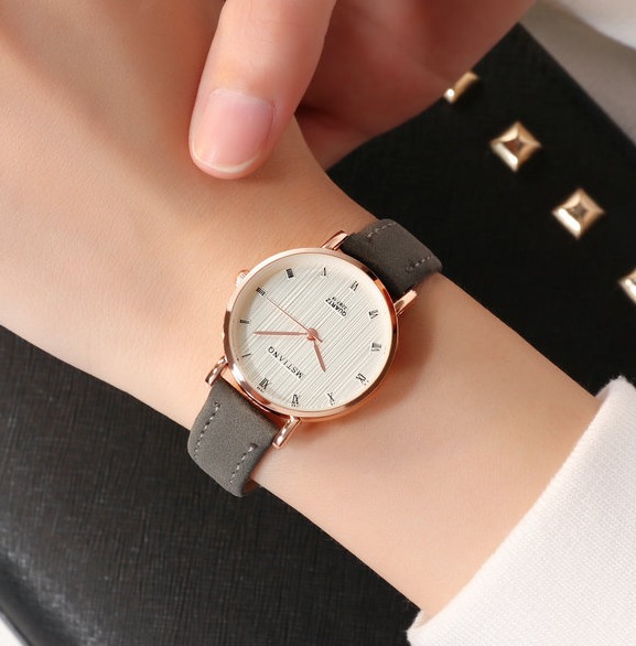 Đồng hồ nữ sinh viên Hàn Quốc phiên bản  thời trang giản dị ulzzang hoa anh đào màu hồng trái tim cô gái