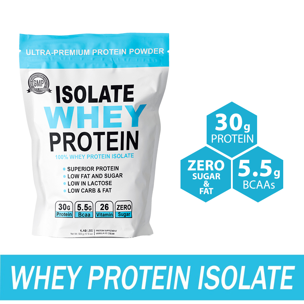Whey protein isolate 90% - sữa tăng cơ whey vanila cream 500g