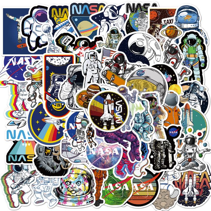 [HCM]Bộ Sticker NASA decal hình dán chống nước trang trí xe laptop nón bảo hiểm vali #137