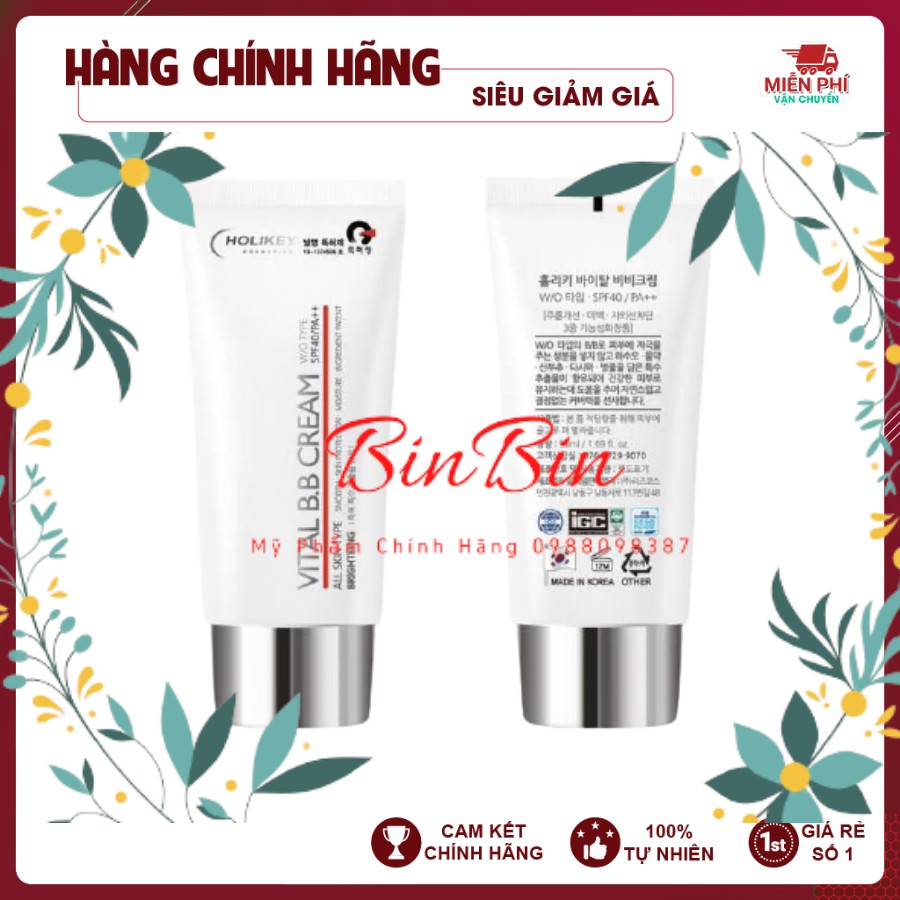 Kem nền trang điểm - kem trang điểm chống nắng holikey vital bb cream hàn quốc spf /40 pa 50ml