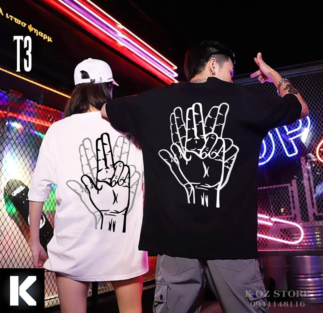 XẢ HÀNG - ĐỒNG GIÁ 19K Áo thun nữ form rộng Hàn quốc in hình Bàn Tay Hi Mẫu Mới dễ thương thiết kế thời trang đường may tỉ mỉ vải dày mịn mát