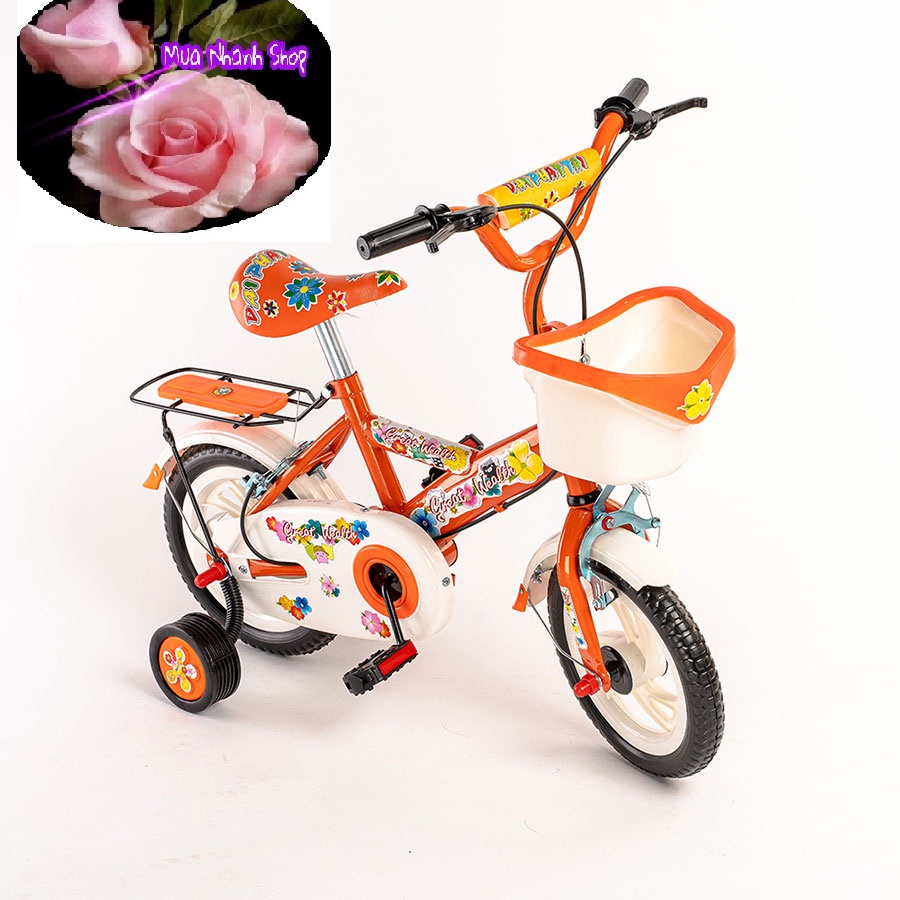 XE ĐẠP TRẺ EM (4 BÁNH) RÁP SẴN NHIỀU MÀU CHO BÉ 2-6 TUỔI Size 12 Inch, 14 Inch