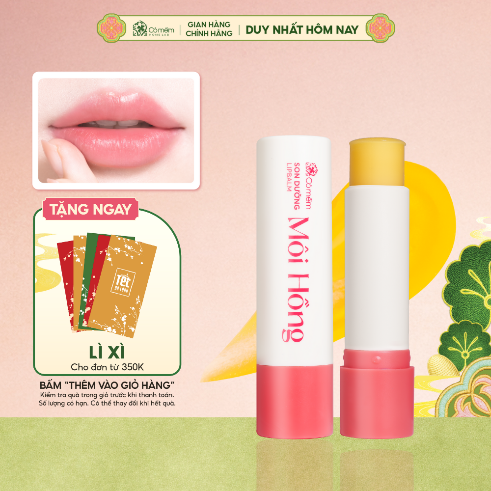  Son Dưỡng Hồng Môi Giảm Thâm Môi Siêu Dưỡng Vitamin E Cỏ Mềm 