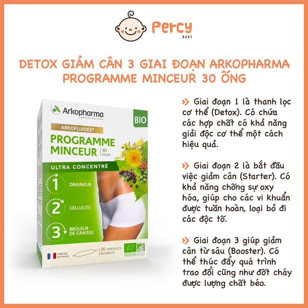 Detox Giảm Cân 3 Giai Đoạn Arkopharma Programme Minceur 30 ống
