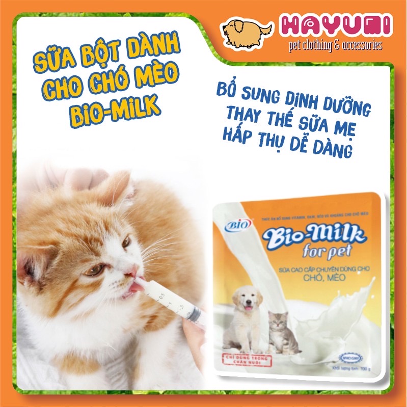 SỮA BỘT DÀNH CHO CHÓ MÈO BIO MILK 100G - MADDIE PETSTORE
