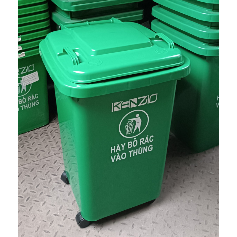 Thùng rác nhựa kenzio 60 lít - có 4 bánh xe