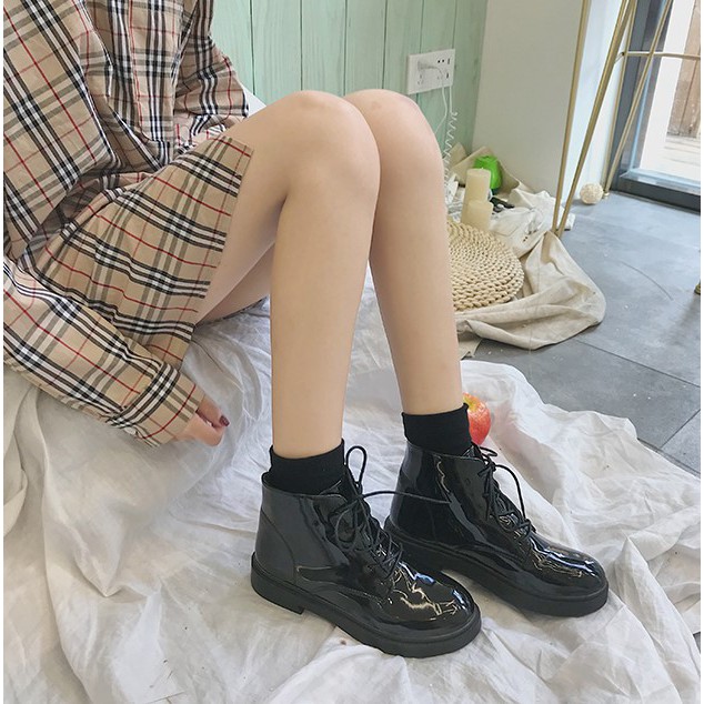Giày cao cổ, Bốt nữ cao cổ đế cao vừa mềm êm ulzzang Hàn Quốc