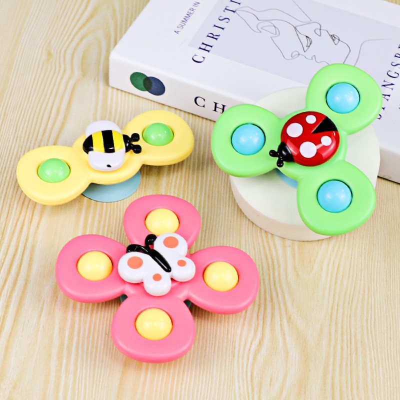 [Đồ chơi cho bé 18+ tháng] Bộ 3 con quay spinner hình côn trùng dễ thương, chất liệu nhựa ABS an toàn, loại có Hộp Giấy