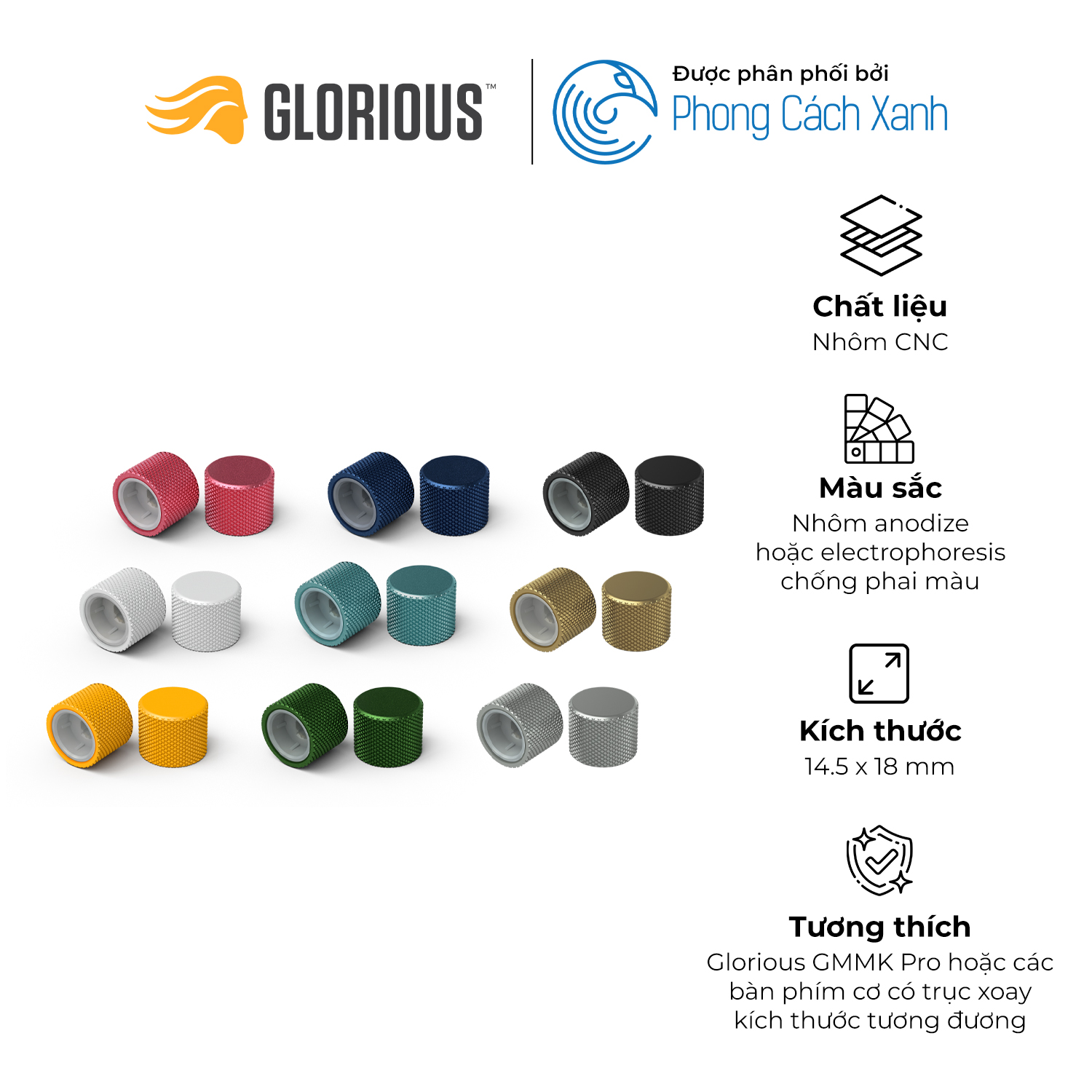 Núm xoay thay thế glorious gmmk pro rotary knob - hàng chính hãng