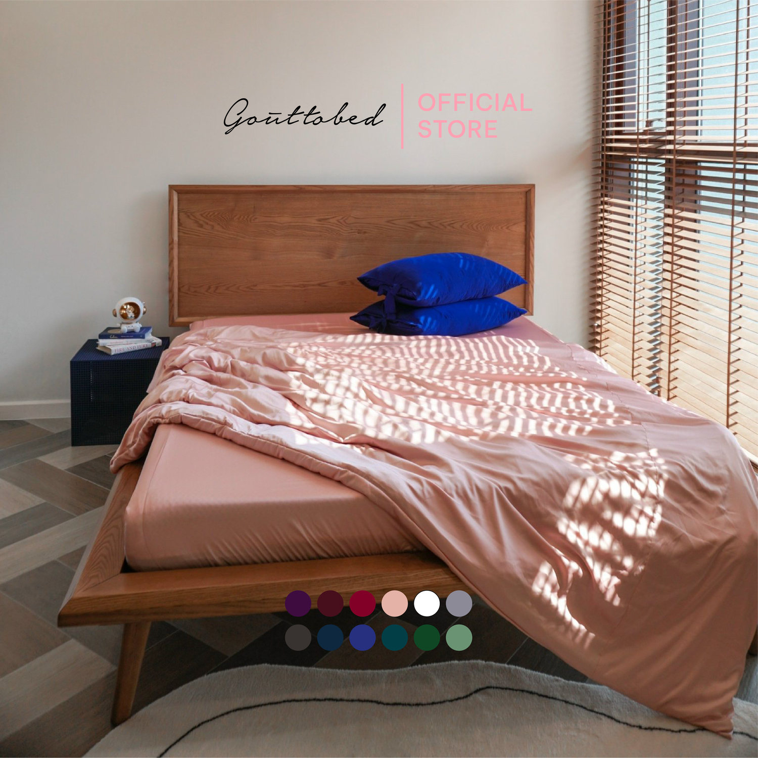 Ga drap giường Gouttobed 1m6 1m8 vải Satin Silk