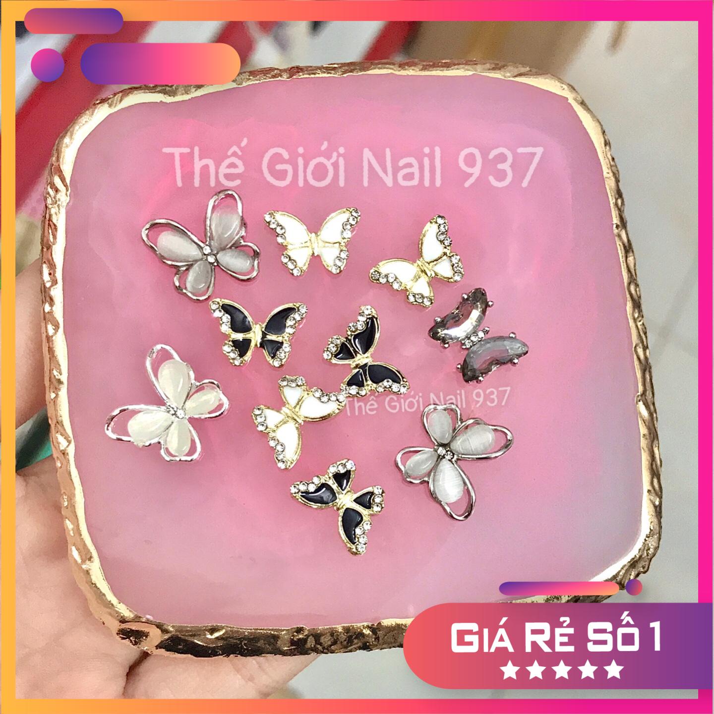 Charm bướm đá đính móng tay cao cấp,túi 10 con - tgn 937