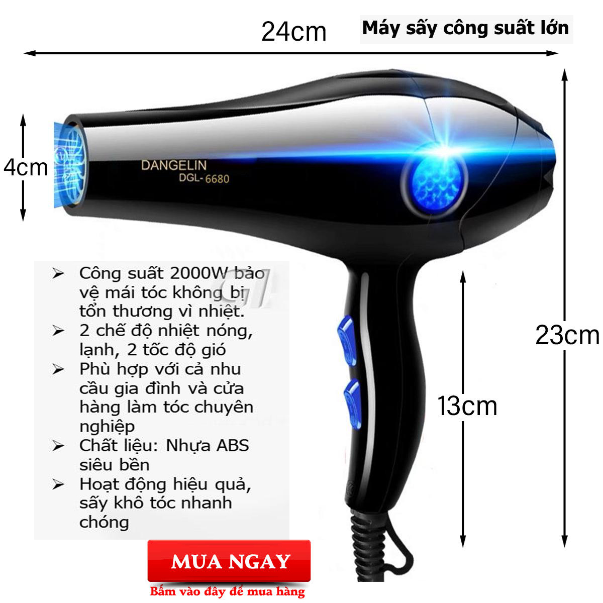 Máy Sấy Tóc Tạo Kiểu  Chuyên Nghiệp, Máy sấy tóc cao cấp công suất lớn, SIÊU KHUYẾN MÃI