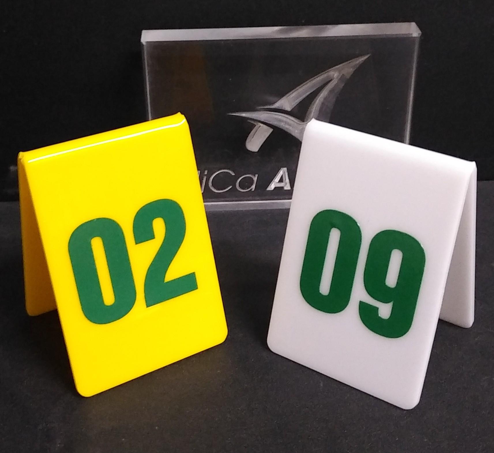 Combo 10 thẻ số để bàn mica nhiều màu