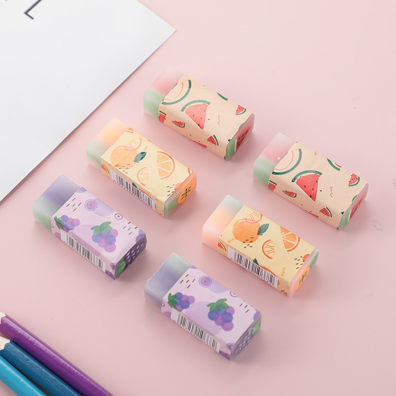 Set 2 cục gôm mềm 2B hình hoa quả có mùi thơm