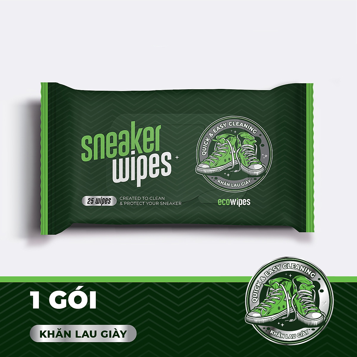 Khăn giấy ướt lau giày thể thao, giày sneaker wipes gói 25 tờ