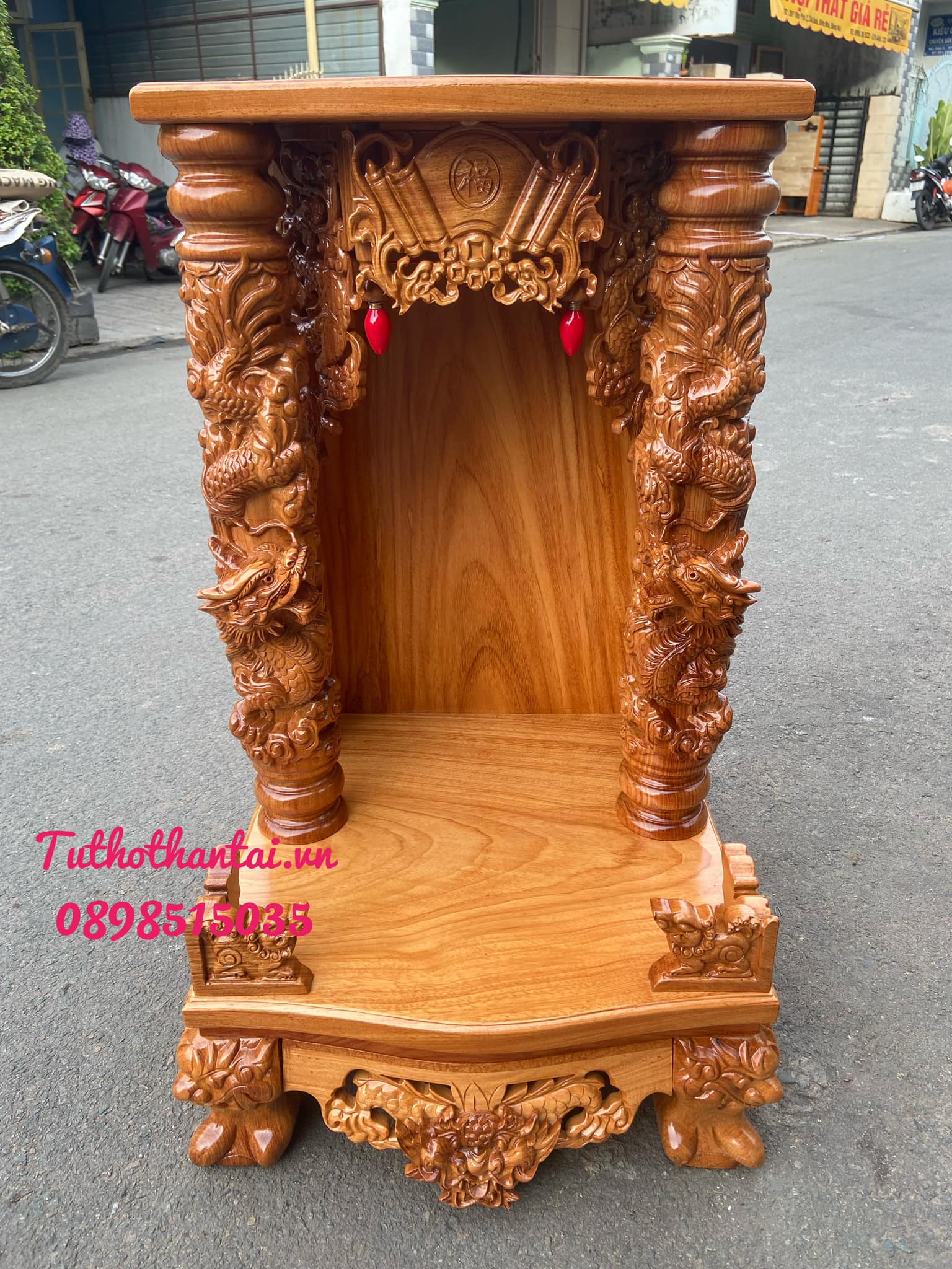 Bàn Thờ Thần Tài RỒNG MÂY 48 X 48 X 88CM