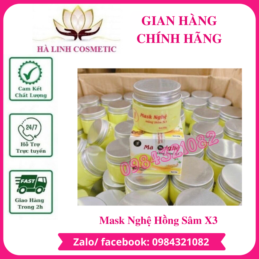 Combo 2 lọ Mask Nghệ Hồng Sâm X3 sáng da sạch mụn