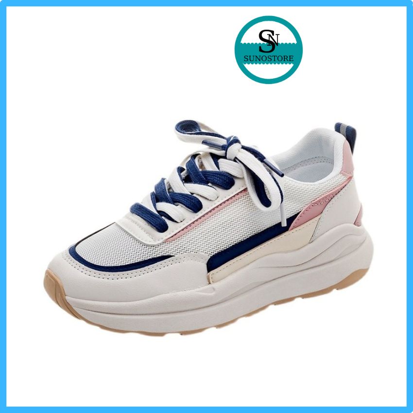 Giày thể thao nữ độn đế cao cấp mẫu mới 2023,giày nữ màu trắng đế độn 5cm tôn dáng êm chân thông hơi trẻ trung năng động gttn07