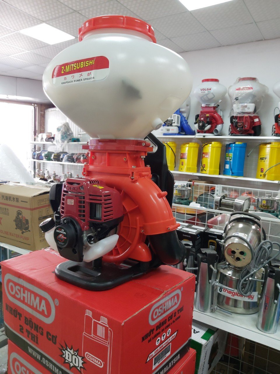 Máy phun th.uốc diệt khuẩn, máy phun vôi bột Mitsubishi honda 4 thì siêu khỏe