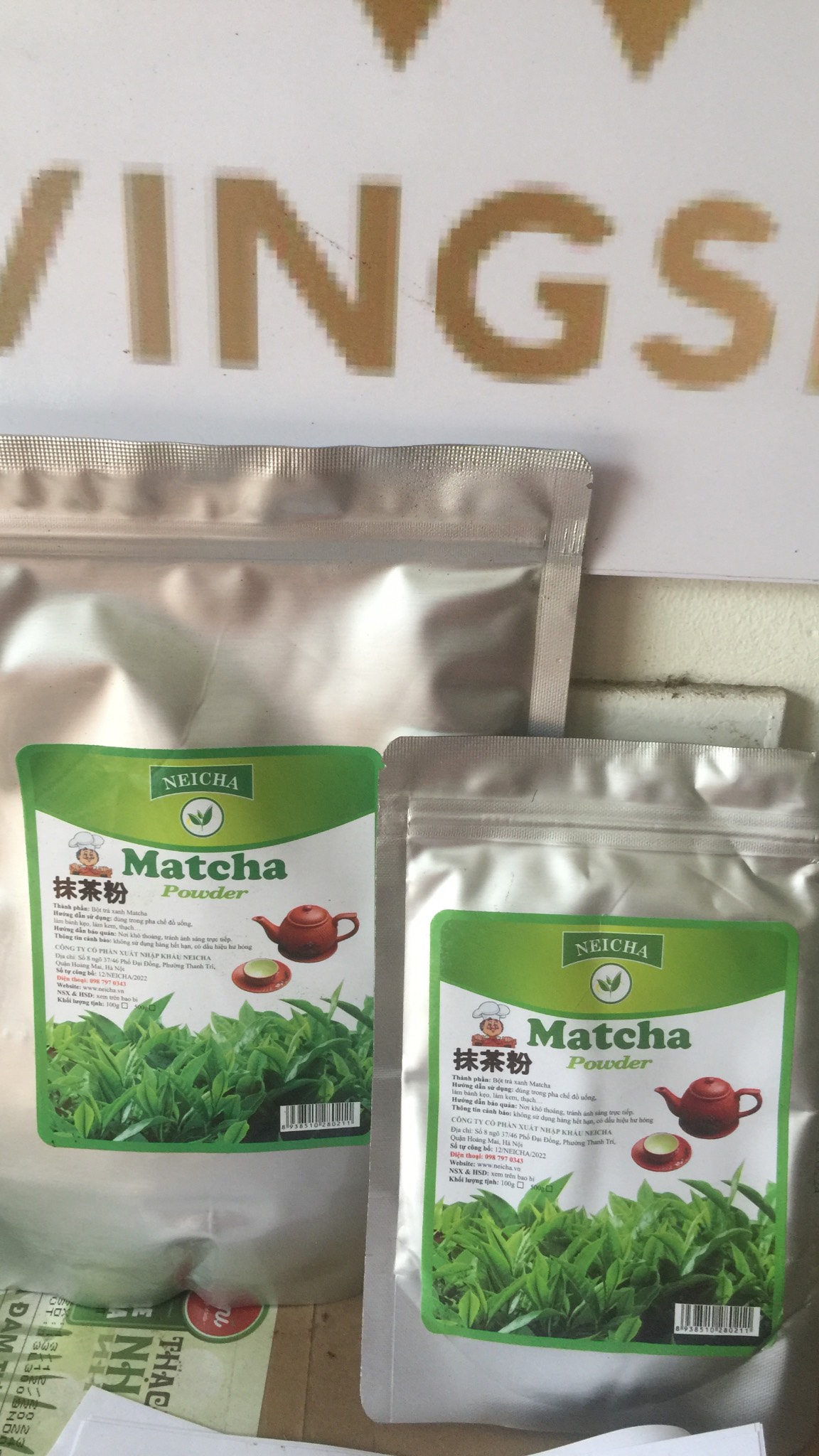 Bột trà xanh Matcha Neicha mũ trắng 500g/100g Đài Loan