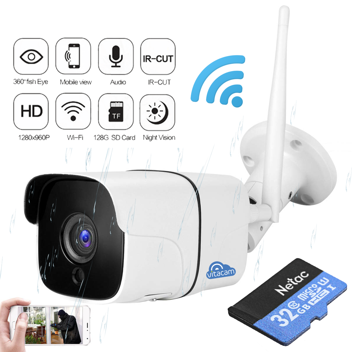 [HCM]Gia Ban Camera Wifi - Camera Wifi An Ninh Ngoài Trời Chống Nước Full Hd 1280X720 Chất Lượng Cao Sử Dụng Công Nghệ Hiện Đại Led Exir Quan Sát Ngày Đêm Cực Nét Bảo Hành 1 Năm Toàn Quốc