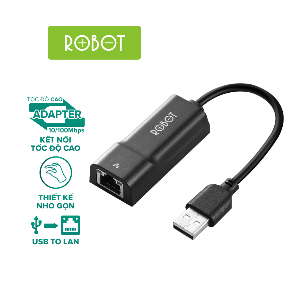 USB Hub Robot EA10 bộ chuyển đổi usb sang cổng lan dễ dàng sử dụng tốc độ nhanh kết nối laptop pc máy tính bàn dùng cho dell asus hp bộ chuyển usb nhỏ gọn thuận tiện di chuyển l hàng chính hãng