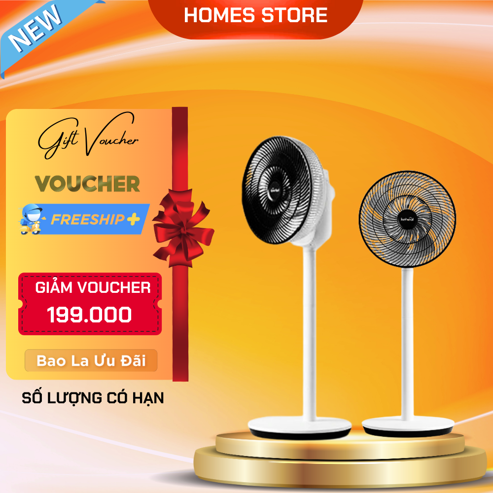 Quạt Tích Điện Đối Lưu Keheal F4 Sử Dụng 4-15 Giờ Pin 5000 mAh, Xoay Ngang Dọc 120 Độ - Hàng Chính Hãng