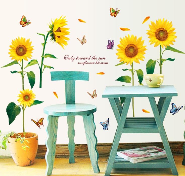 Decal dán tường Hoa hướng dương- H75-vivadecal