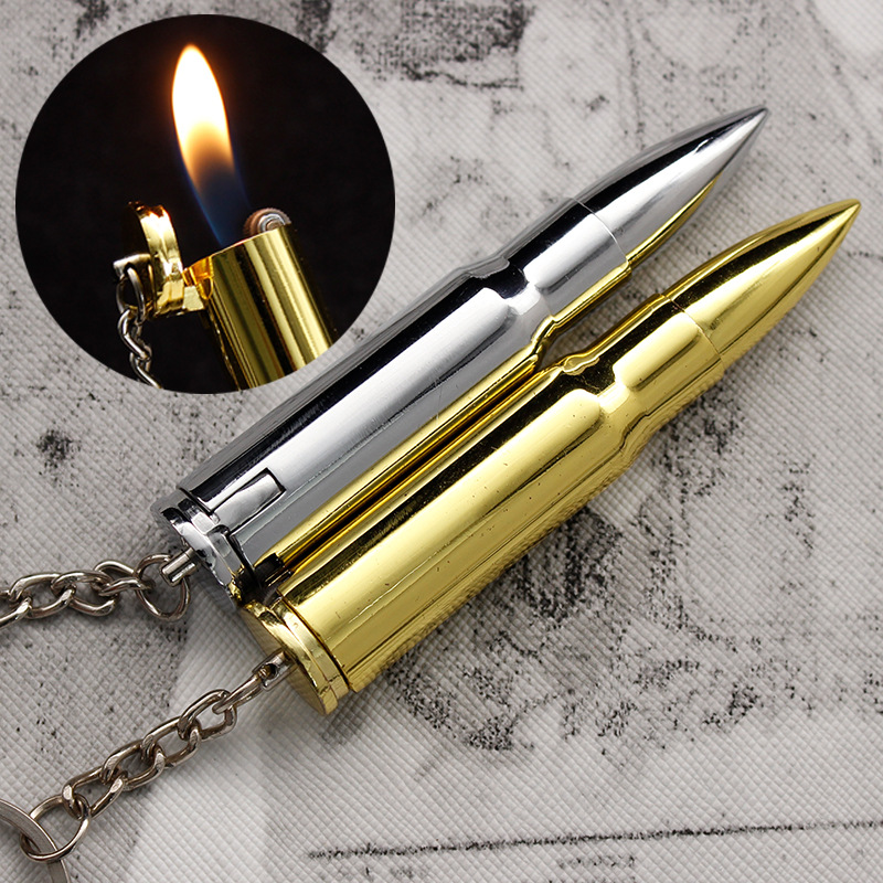 Bật lửaQuẹt Xài Gas Đá Móc Khóa Kiểu Dáng Viên Đan YM-071 Thân Kim Loại Cực Độc (ngẫu nhiên màu)