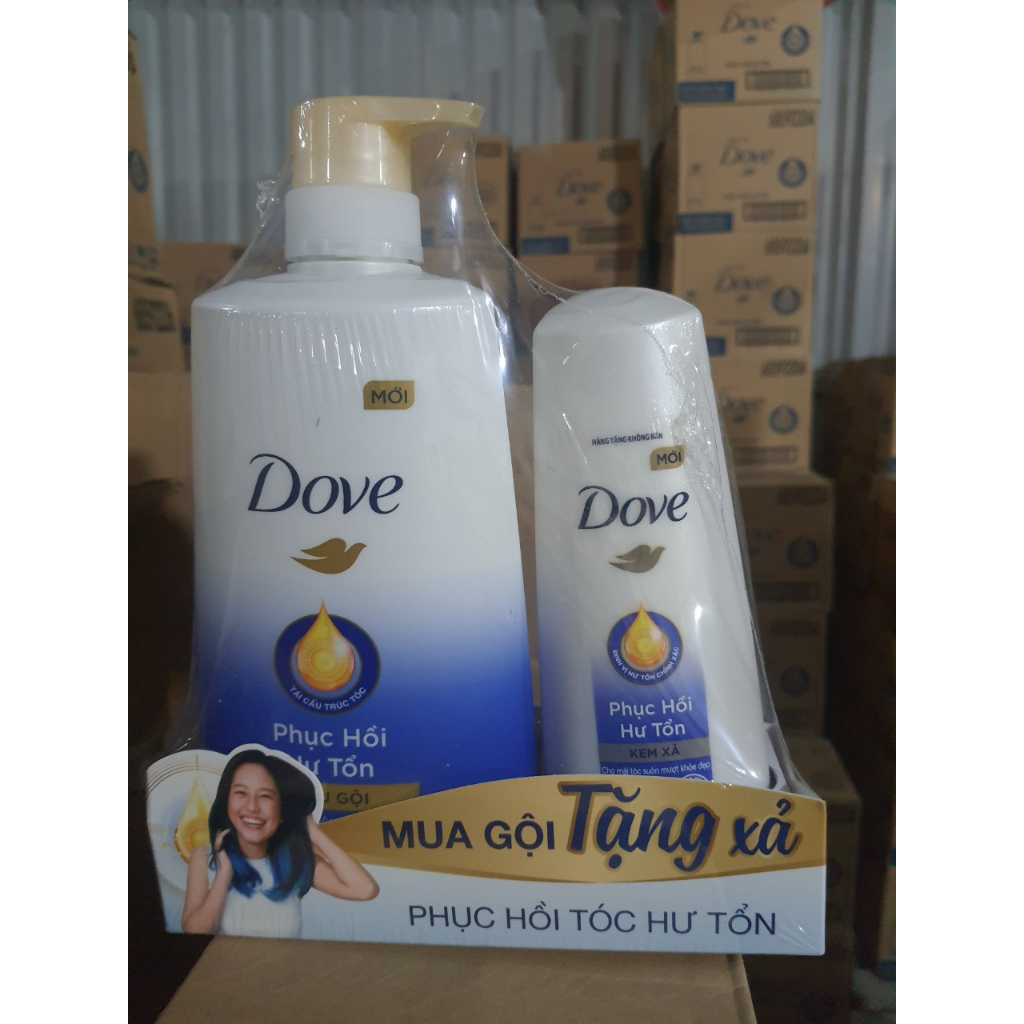 Dầu gội dove 640g - dưỡng tóc bồng bềnh tặng xả 140g