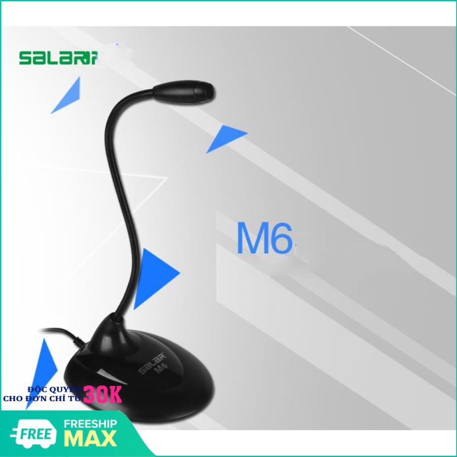 Micro thu âm, hát karaoke cho máy tính Salar M6 + Tặng bộ 5 thìa inox - Microphones cho máy tính giá rẻ Salar M6 - Micro thu âm đàm thoại máy tính PC Mic Salar M6 -Mic thu âm M6 Salar lọc tiếng chuẩn giá rẻ