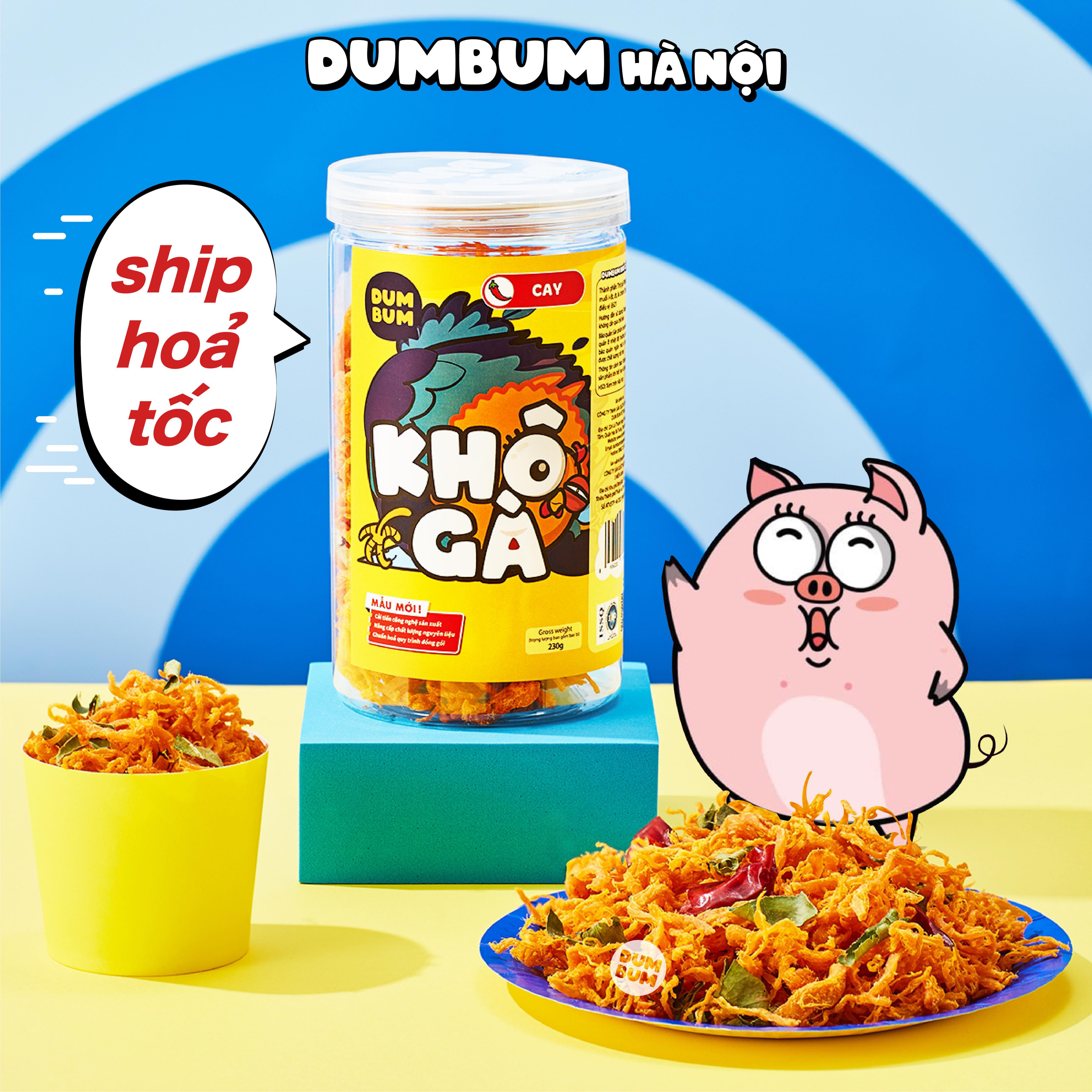 Khô gà lá chanh xé cay 230g DumBum đồ ăn vặt Hà Nội