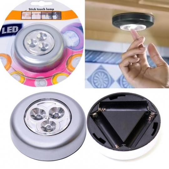 Đèn led 3 bóng dán tường dùng pin aaa - thiết kế nhỏ gọn dễ dàng sử dụng - 3 bóng đèn led sáng tiết kiệm pin