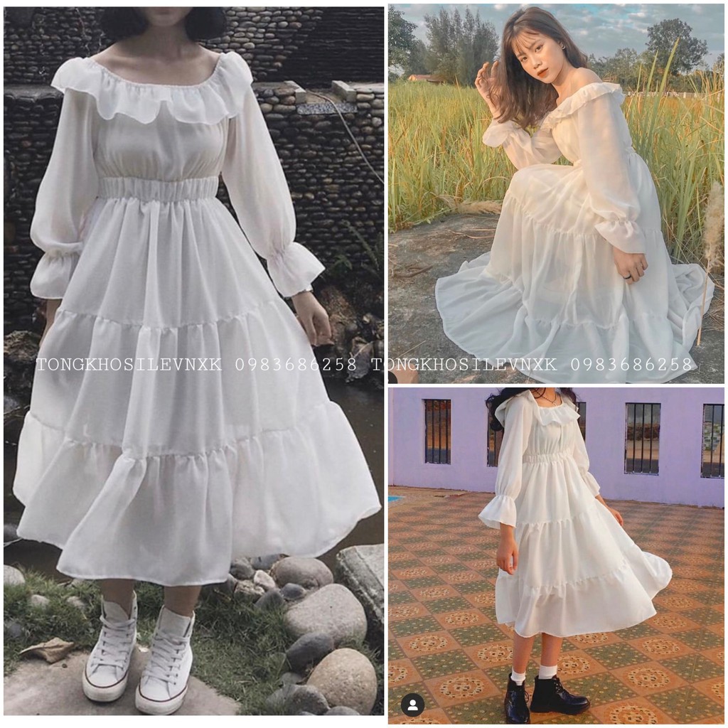 HCMvải loại 1 Đầm nữ trắng vintage dự tiệc dạo phố cực sang chảnh váy nữ  được thiết kế 2 lớp có lót toàn thân siêu dày dặn  Online Friday 2023