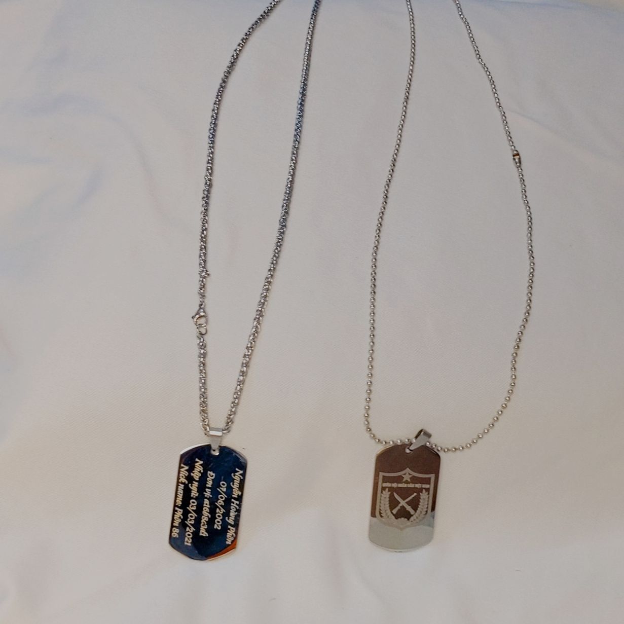 Thẻ bài, dogtag khắc tên theo yêu cầu bằng công nghệ laser bảo hảnh trọn đời quà tặng đến người thân