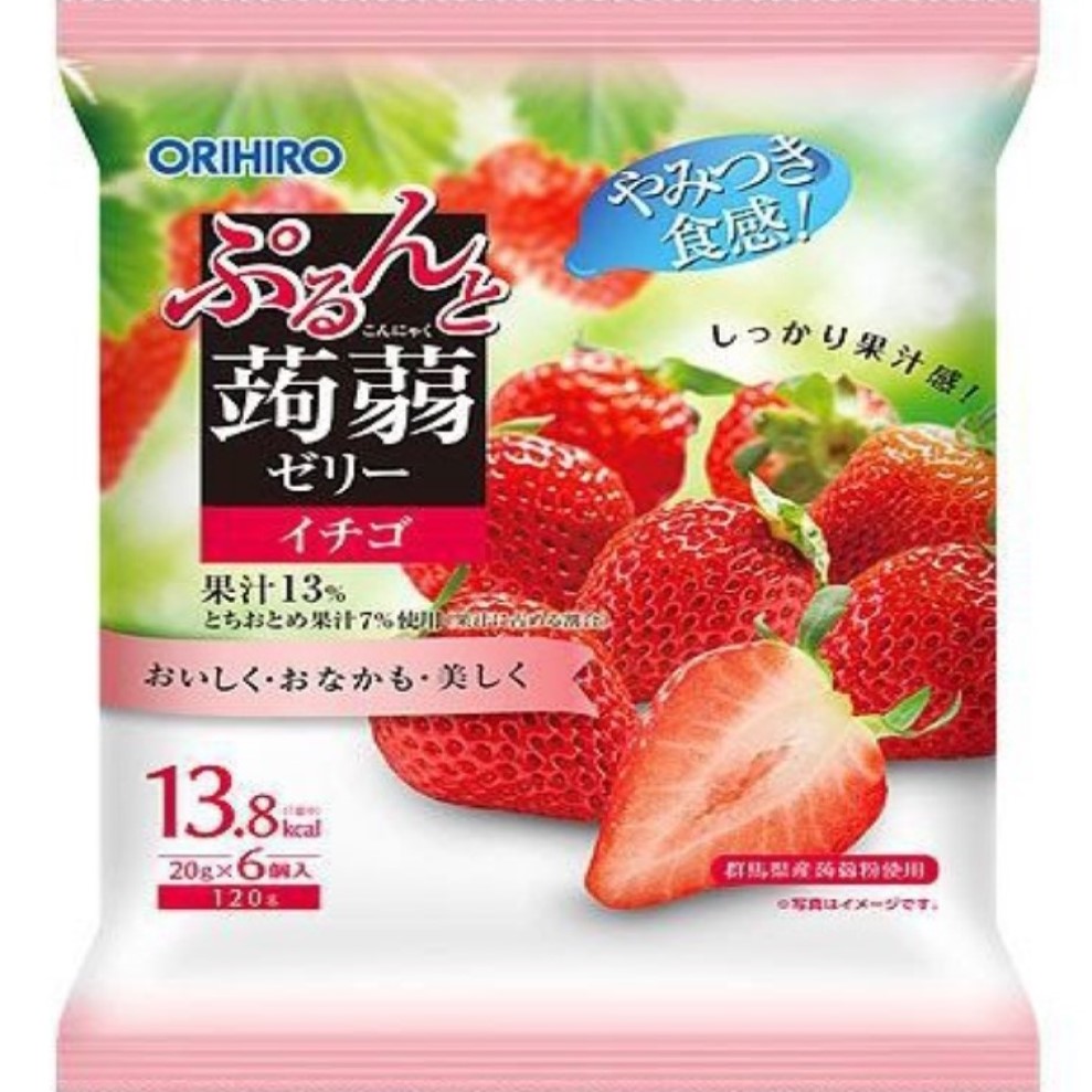 [HCM]Thạch trái cây Orihiro vị dâu - gói 120g