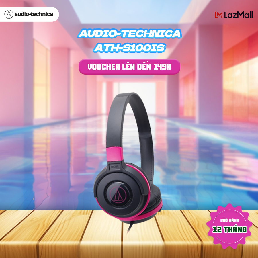 Tai Nghe Chụp Tai On-ear Có Dây Audio Technica ATH-S100iS Xu Hướng Bass - Hàng Chính Hãng