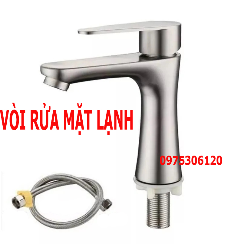 Vòi Rửa Mặt Lavabo Lạnh INOX 304 N6123 FOTAR mẫu mã đẹp lắp trên thành lavabo,LA EO LẠNH INOX