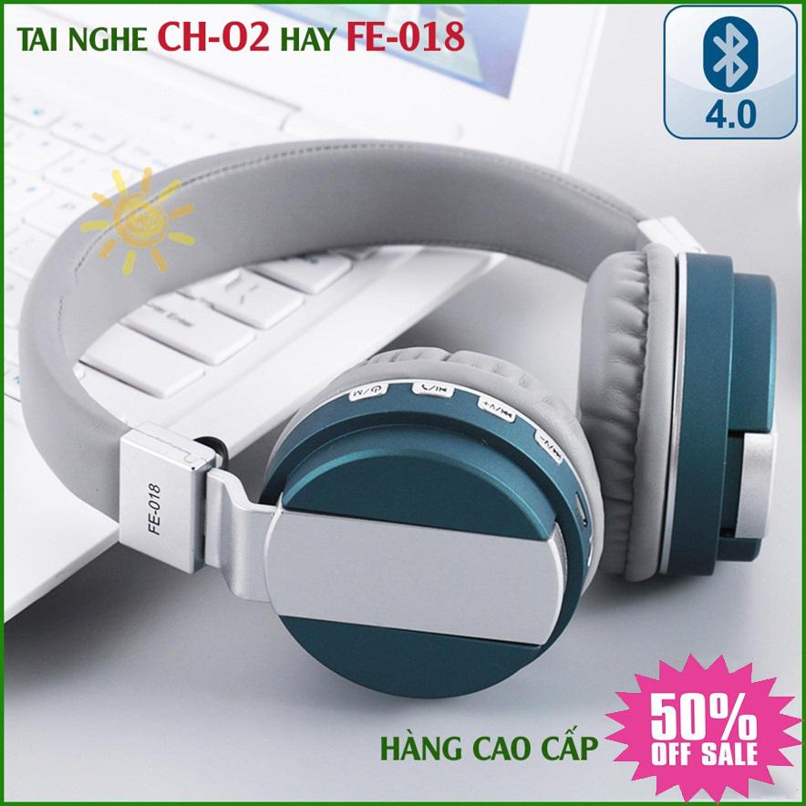 Tai Nghe Có Mic Tốt, Tai nghe Bluetooth chụp tai. Tai nghe Bluetooth chụp tai cao cấp CH-02 hay FE-018, Tai Nghe Headphone Giá Rẻ - Âm Thanh Hay Âm Bass, Tress Cực Đã, Sống Động. BẢO HÀNH BỞI LUCKY STORE SG.