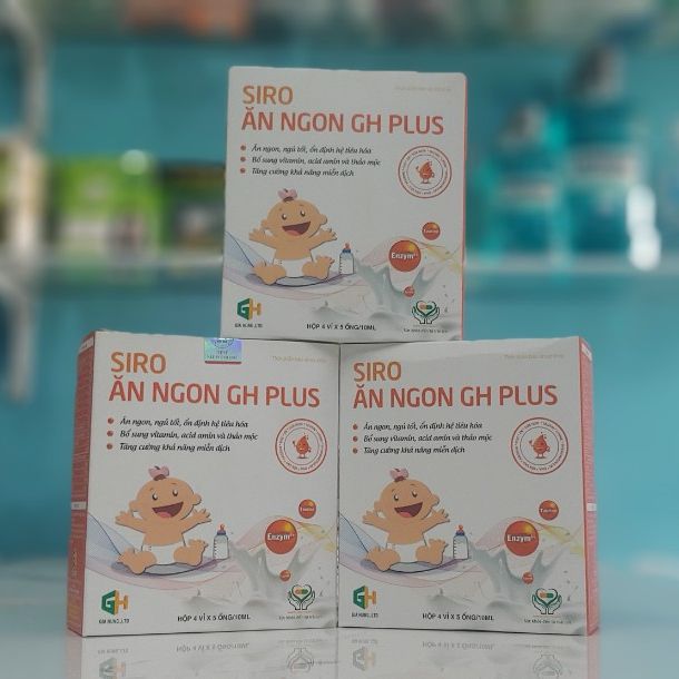 Siro ăn ngon GH Plus giúp ăn ngon, ngủ tốt, ổn định hệ tiêu hóa, bổ sung vitamin, acid amin và thảo mộc, tăng cường khả năng miễn dịch.