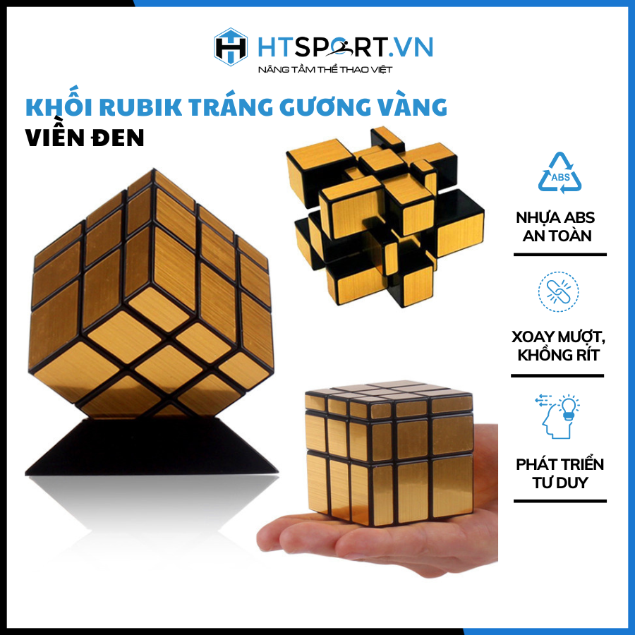 RuBik Tráng Gương Vàng, Rubik Mirror 3x3 Khối Lập Phương Viền Đen Cao Cấp
