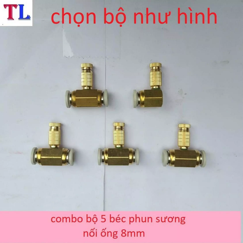 Bộ 5 Béc phun sương bằng đồng - béc phun sương