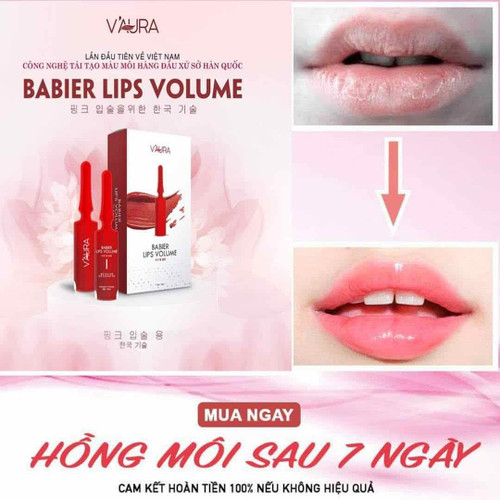 [Tặng mặt nạ môi ] Cấy môi VAURA 2 làm hồng môi, trị thâm môi BABIER LIPS VOLUME