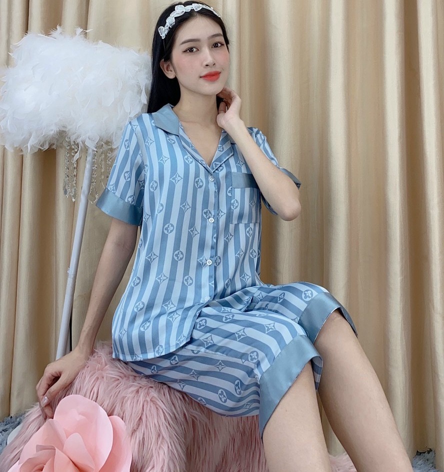 Bộ pijama lửng lụa satin size 2xl có túi quần sâu