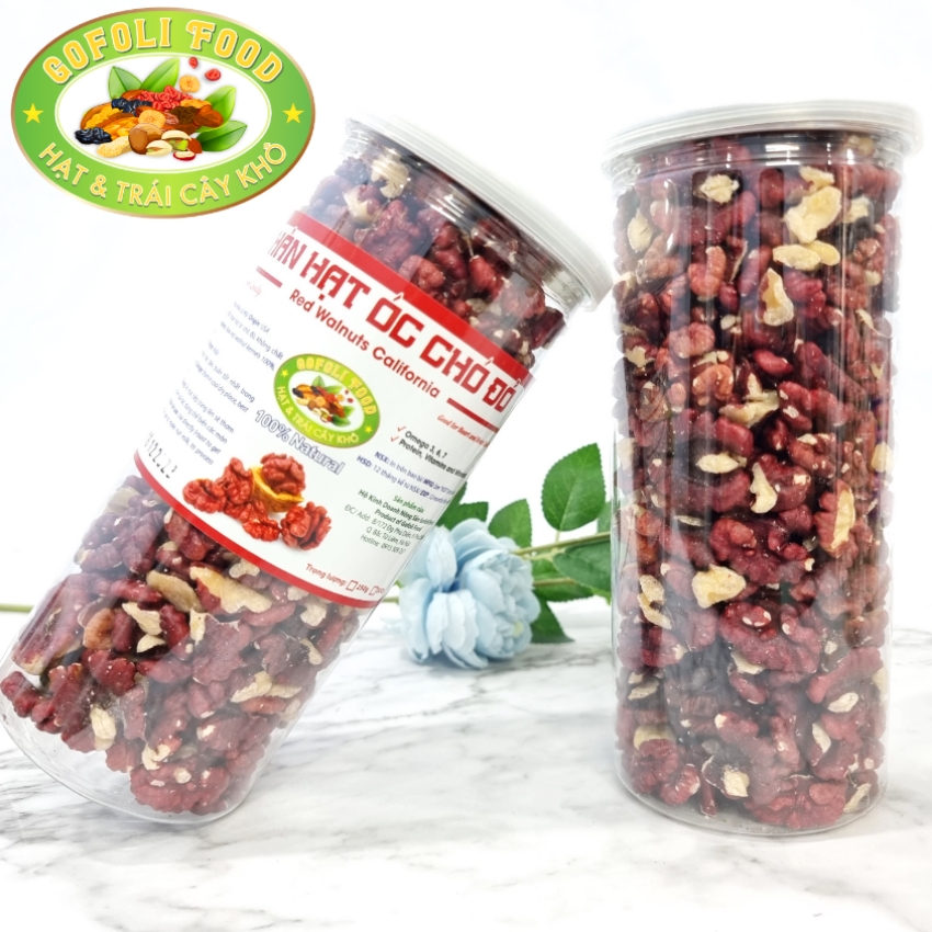 Nhân hạt óc chó đỏ Mỹ Gofoli 500g loại chất lượng, ăn giòn thơm béo ngon, óc chó luôn mới, không hôi mốc/ Red Walnuts Kernels, halves and pieces, Premium Quality, import from USA