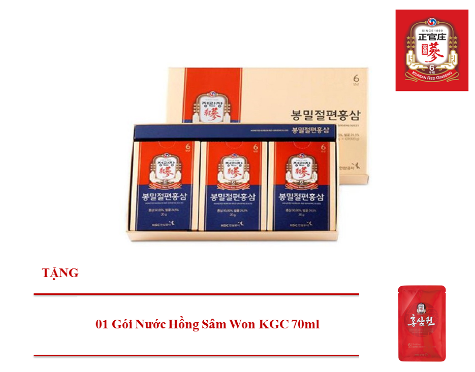 Giá sốc mua hồng sâm lát tẩm mật ong chính hãng bồi bổ cơ thể cải thiện sức khỏe tăng cường sinh lực kgc cheong kwan jang + tặng 01 gói nước hồng sâm won kgc 70ml
